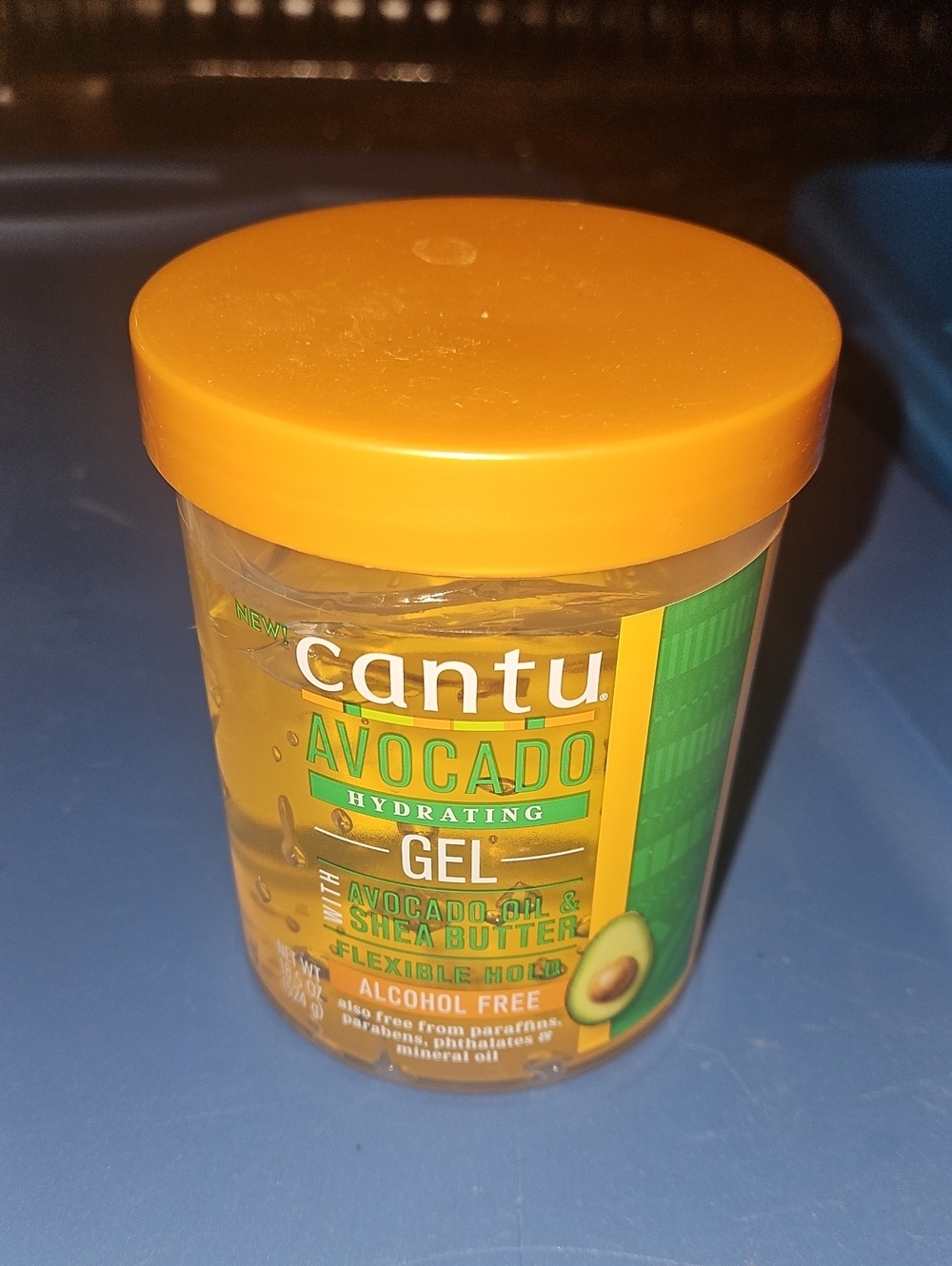 Cantu Avocado Hydrating Gel — Flexible Hold Gel in Orange Packaging
